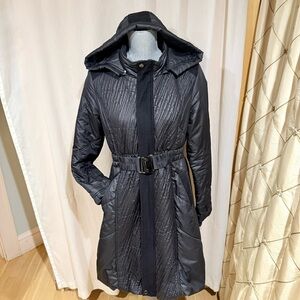 Adbo Asian Size M Quilted Coat with Belt - Black